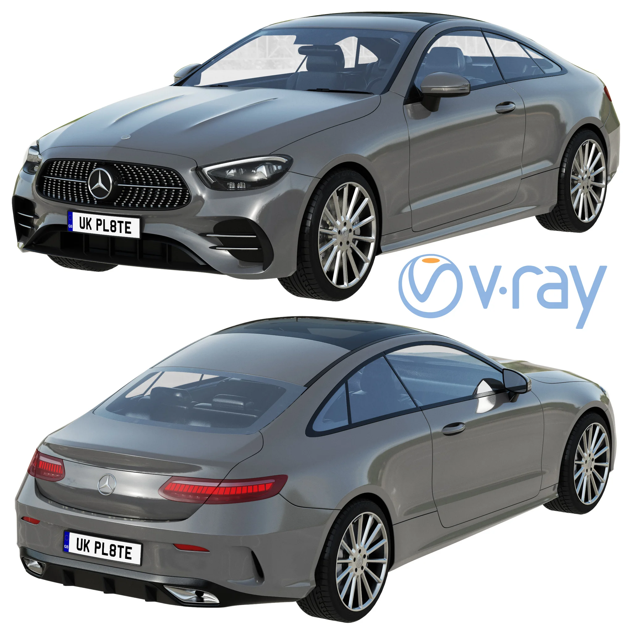 Mercedes Benz E‑Class Coupe, 3D model preview 5