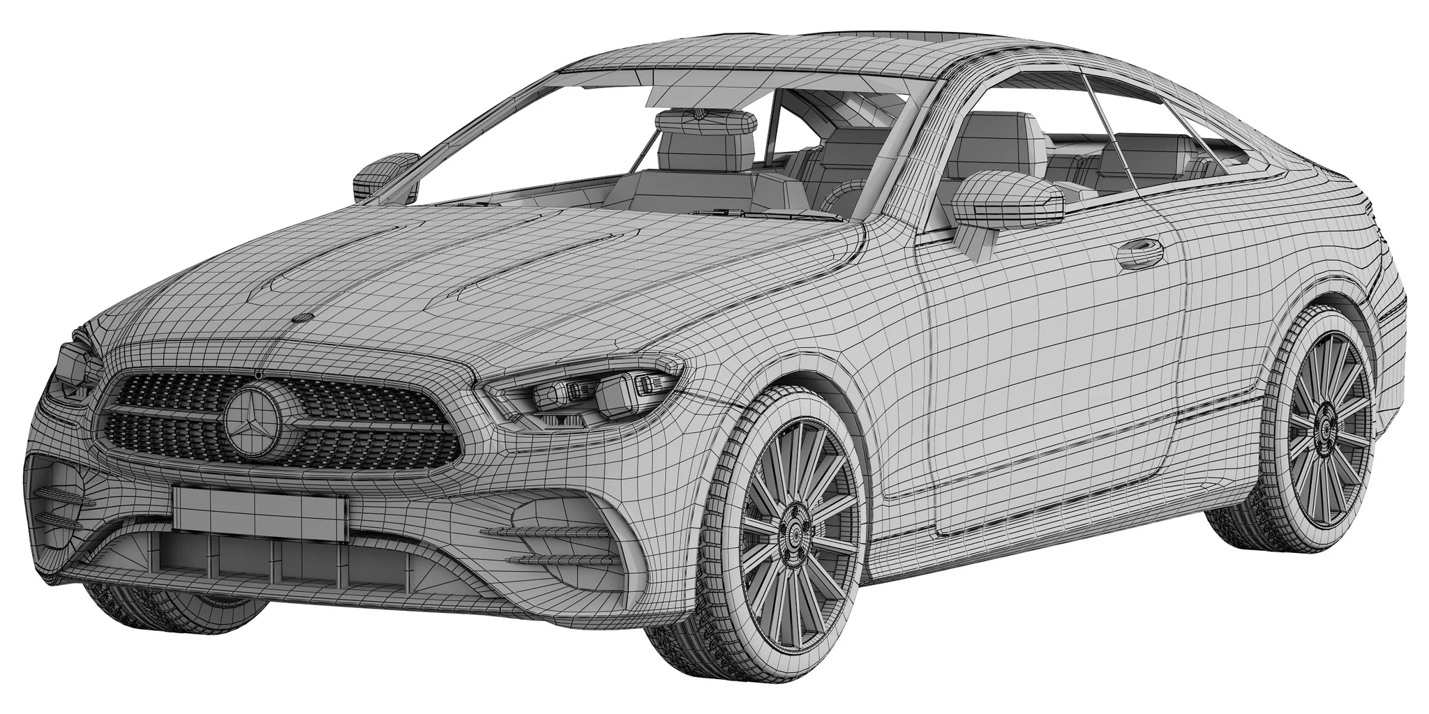 Mercedes Benz E‑Class Coupe, 3D model preview 22