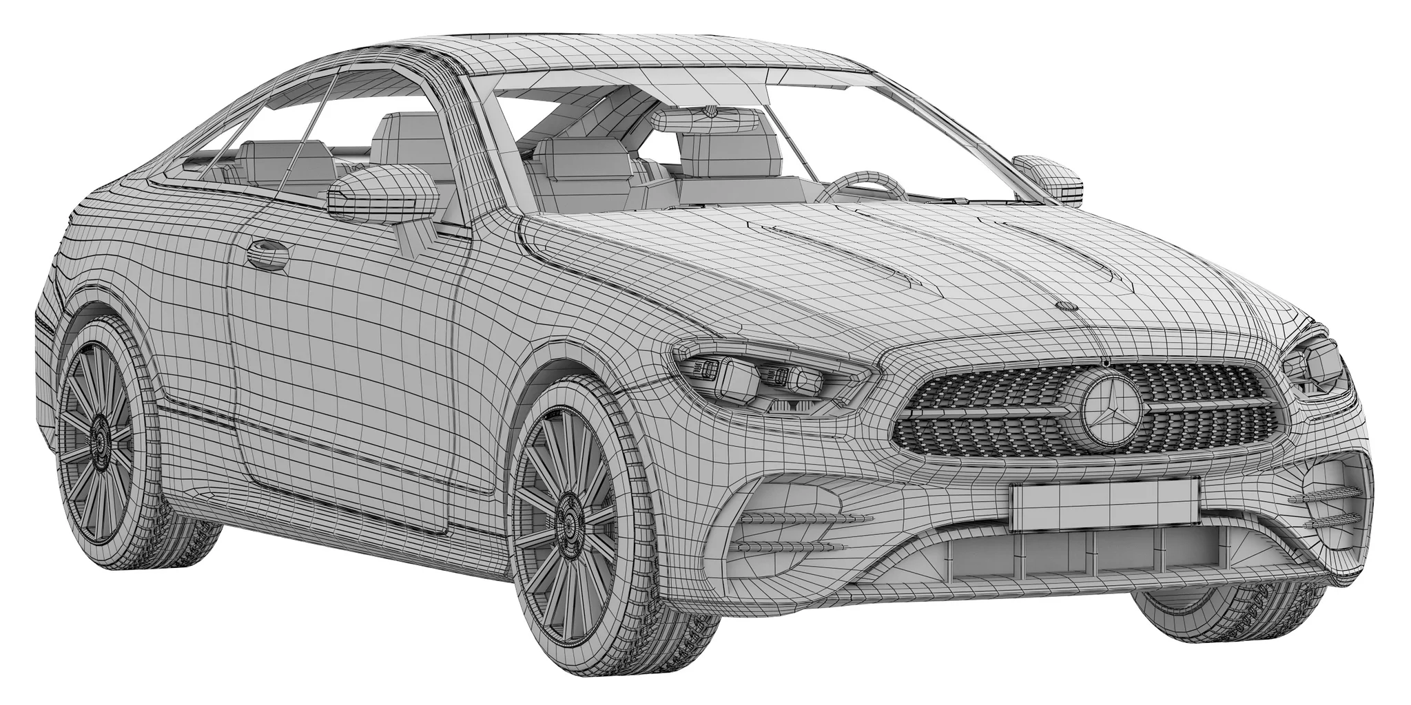 Mercedes Benz E‑Class Coupe, 3D model preview 25
