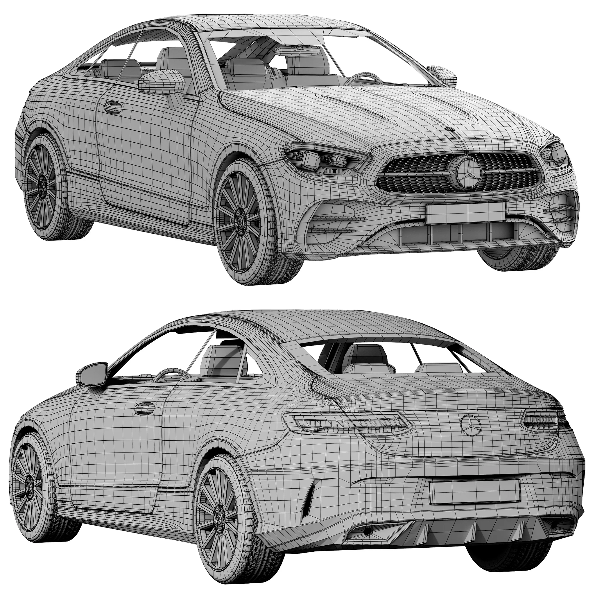 Mercedes Benz E‑Class Coupe, 3D model preview 26