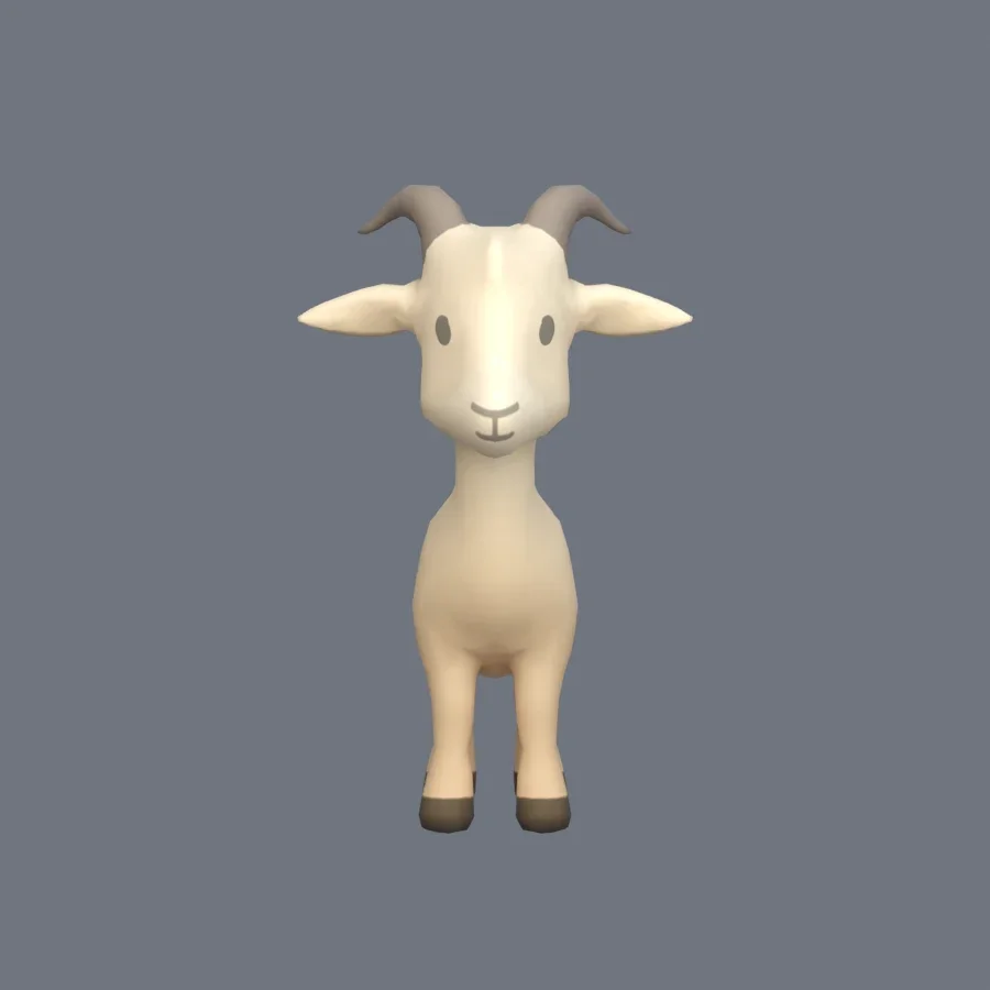 Stylized Animal Goat, 3D model preview 1