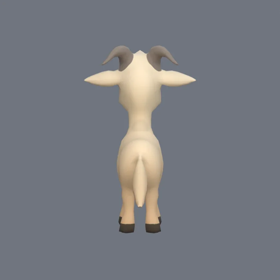Stylized Animal Goat, 3D model preview 4