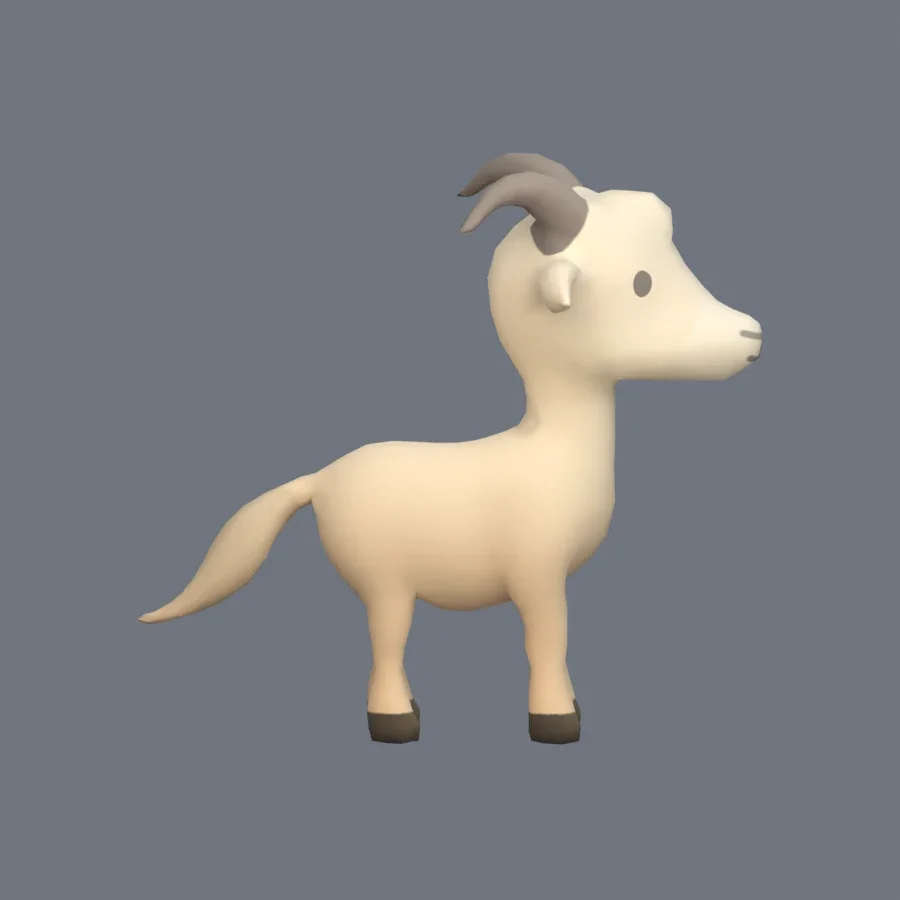 Stylized Animal Goat, 3D model preview 5