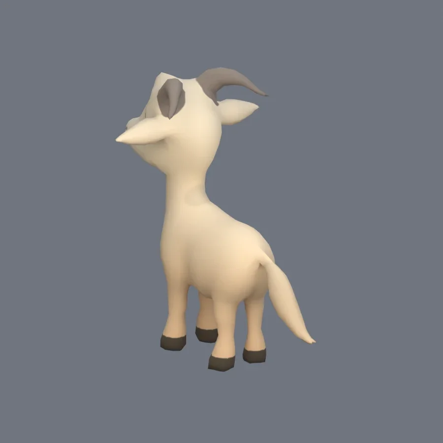 Stylized Animal Goat, 3D model preview 6