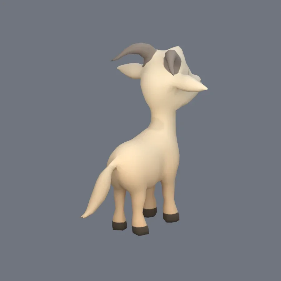 Stylized Animal Goat, 3D model preview 7