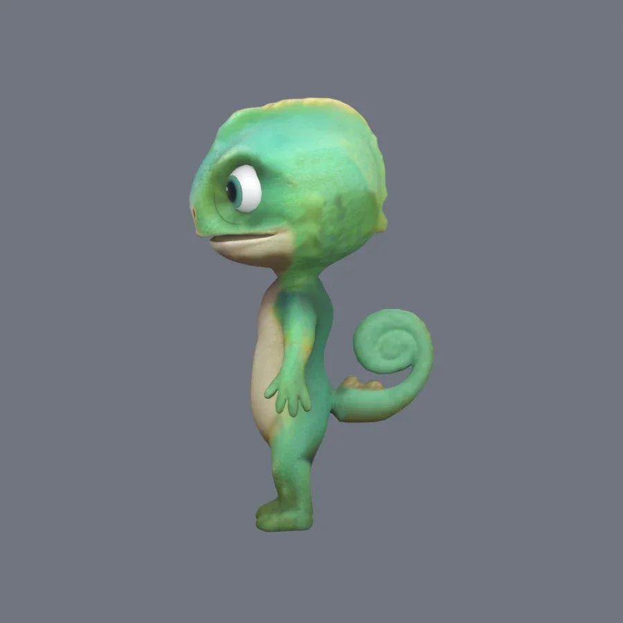 Anthro Lizard Rigged, 3D model preview 3