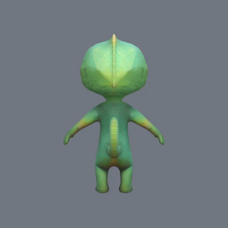 Anthro Lizard Rigged, 3D model preview 4