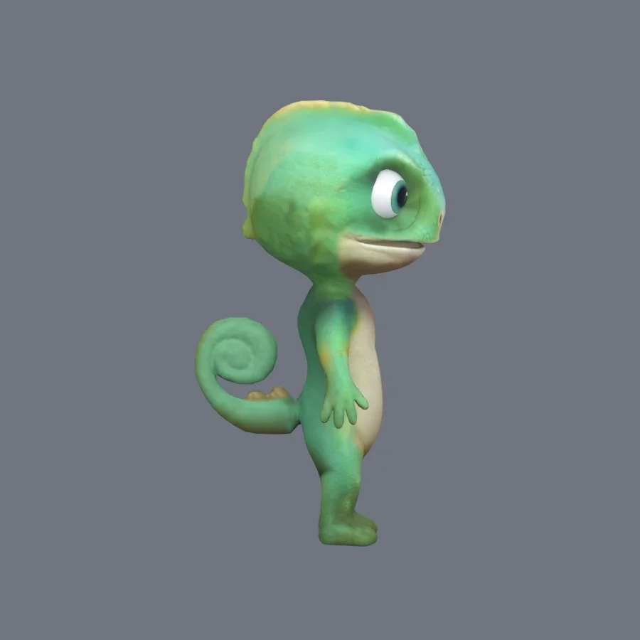 Anthro Lizard Rigged, 3D model preview 5