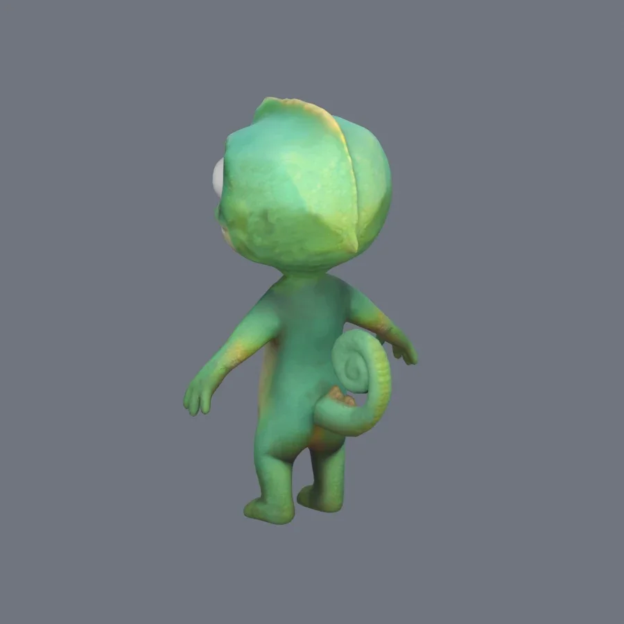 Anthro Lizard Rigged, 3D model preview 6