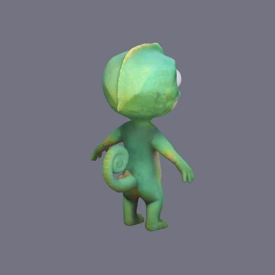 Anthro Lizard Rigged, 3D model preview 7