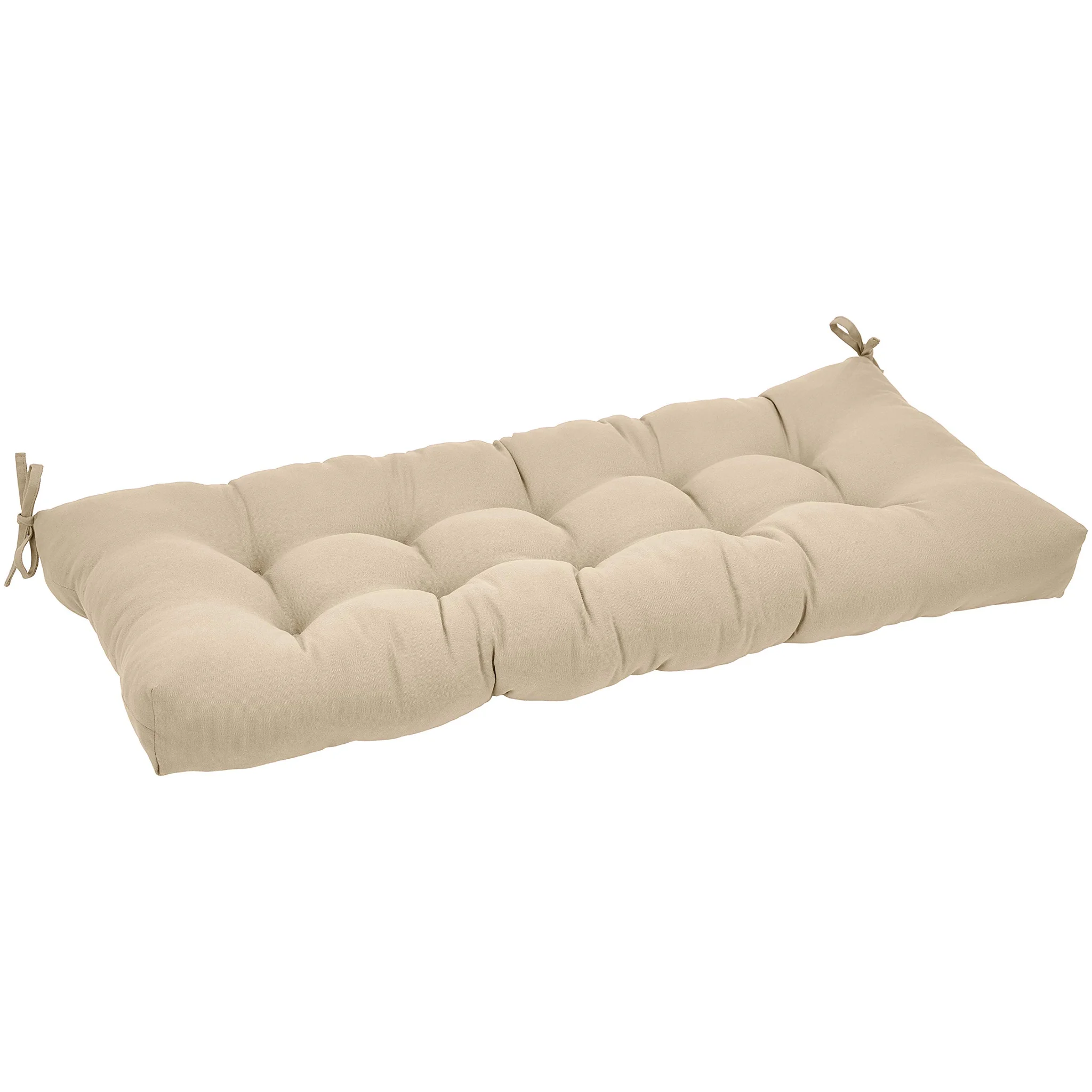 Tufted Outdoor Patio Bench Cushion - Khaki Beige