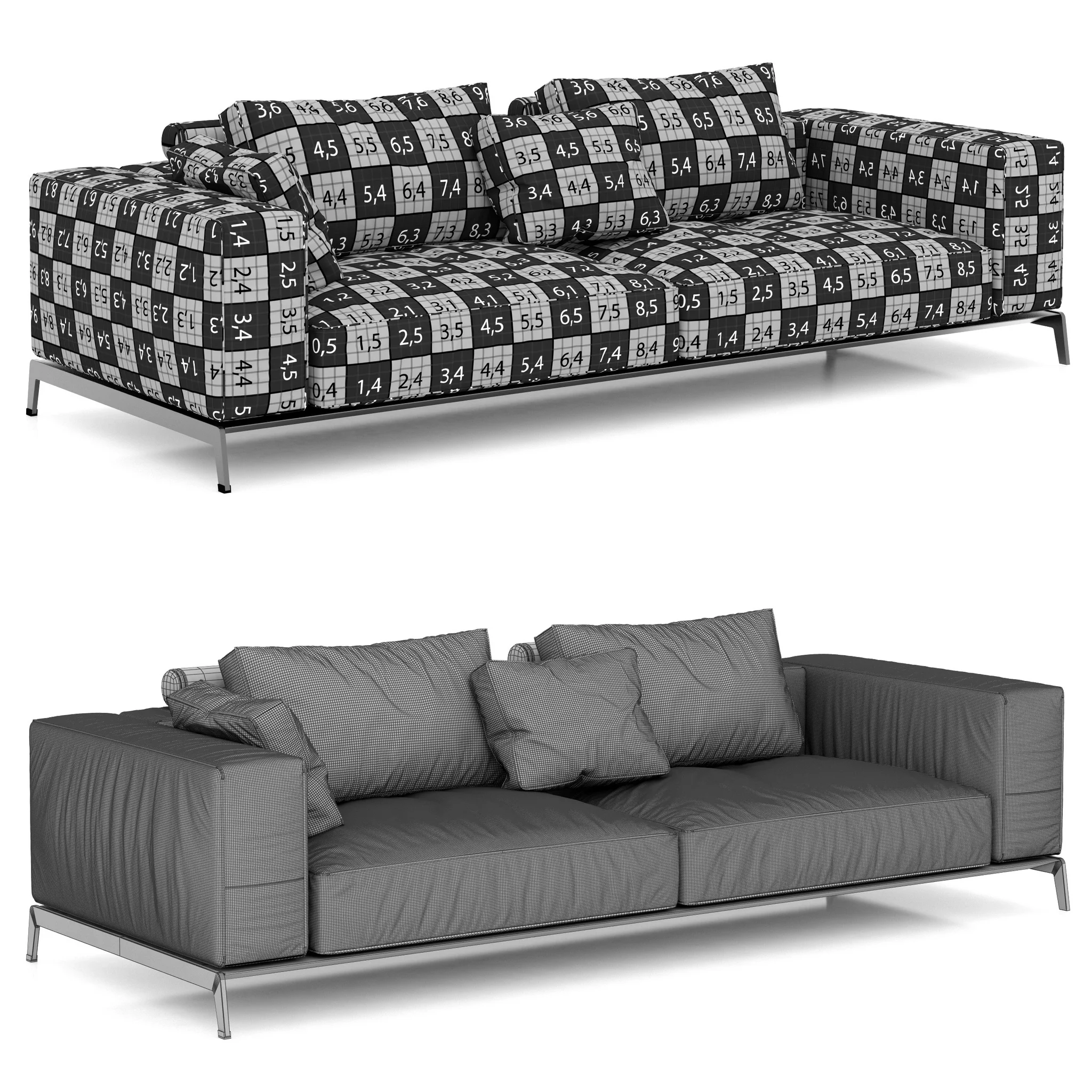 Flexform Ettore Sofa — 3D model preview 12