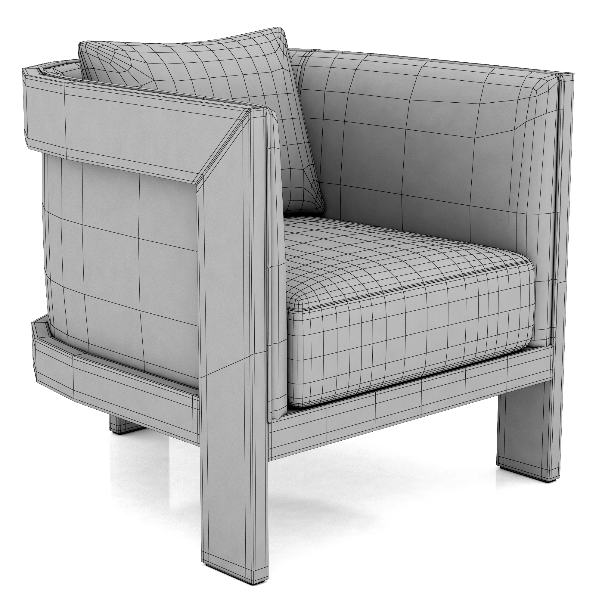 Restoration Hardware Whitby Leather Chair — 3D model preview 7