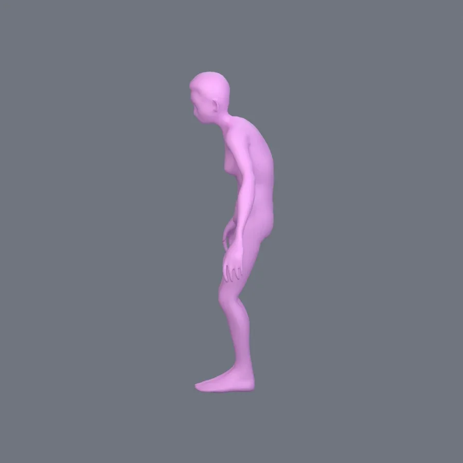 Basemesh Female Elderly, 3D model preview 3