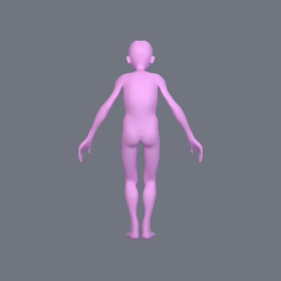 Basemesh Female Elderly, 3D model preview 4