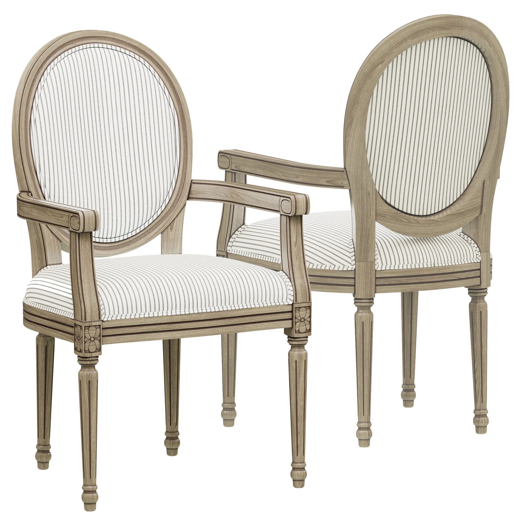 Loft Concept French Chairs Provence Strip ArmChair — 3D model preview 2
