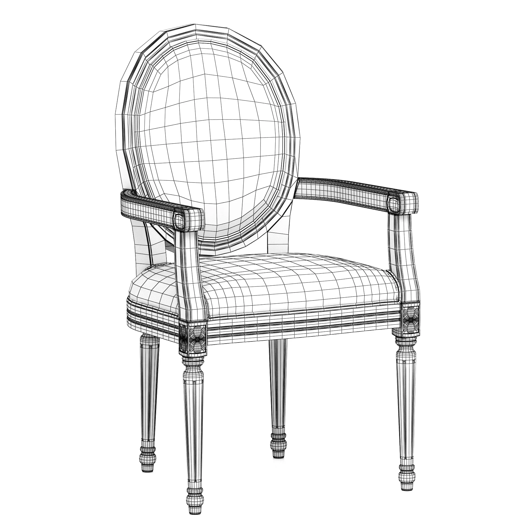 Loft Concept French Chairs Provence Strip ArmChair — 3D model preview 8