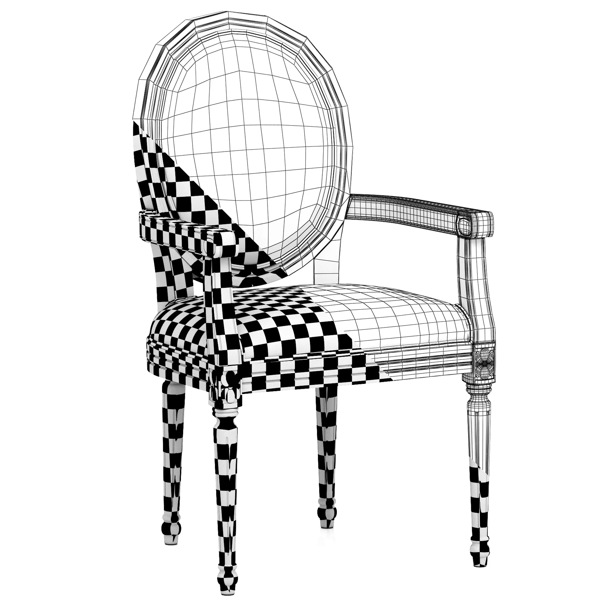 Loft Concept French Chairs Provence Strip ArmChair — 3D model preview 10