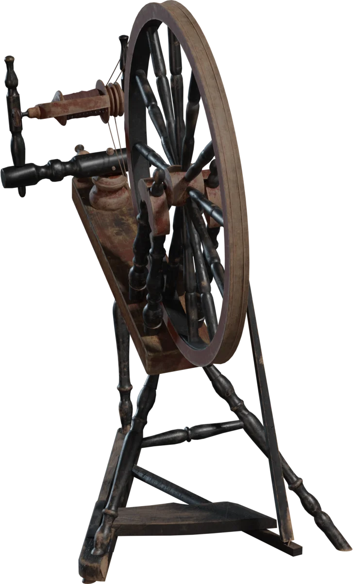 Antique Wooden Spinning Wheel