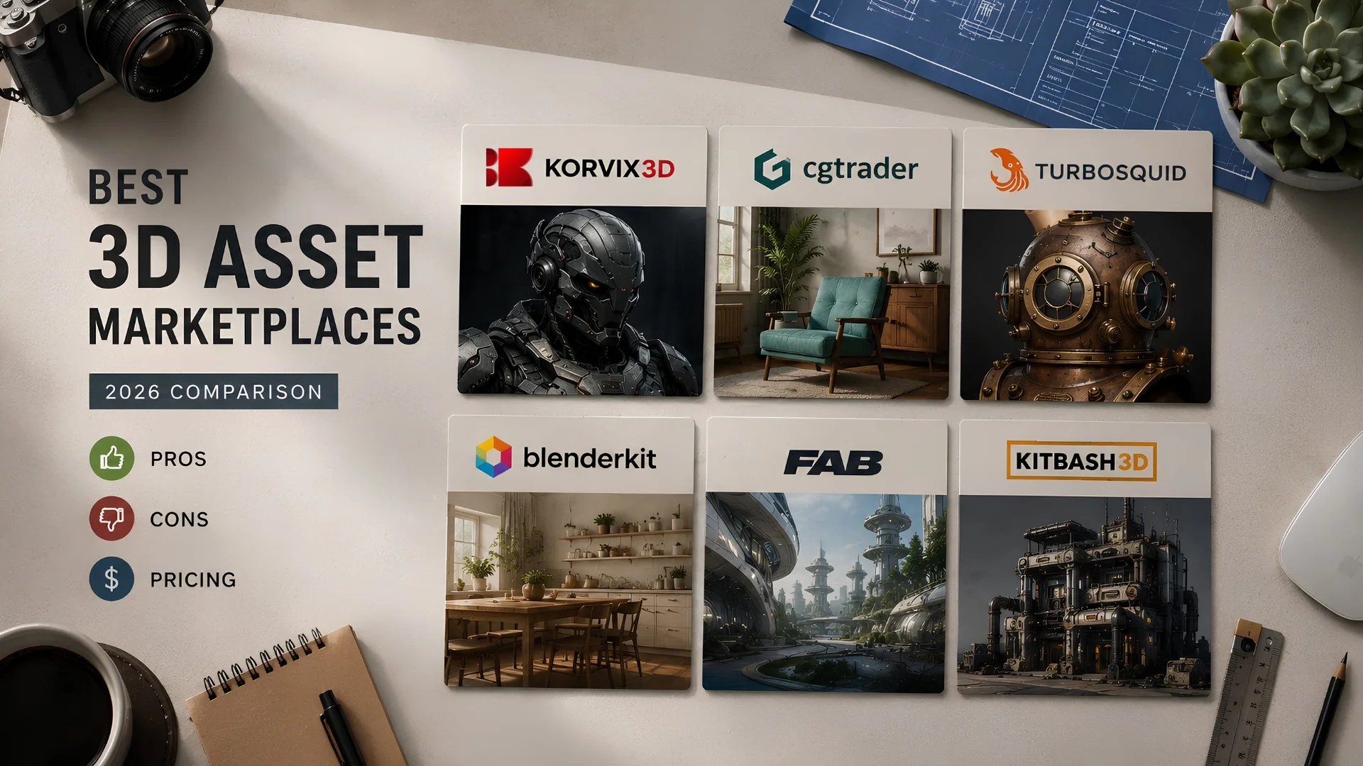 Best 3D Asset Marketplaces in 2026 - Full Comparison (Pros, Cons, Pricing)